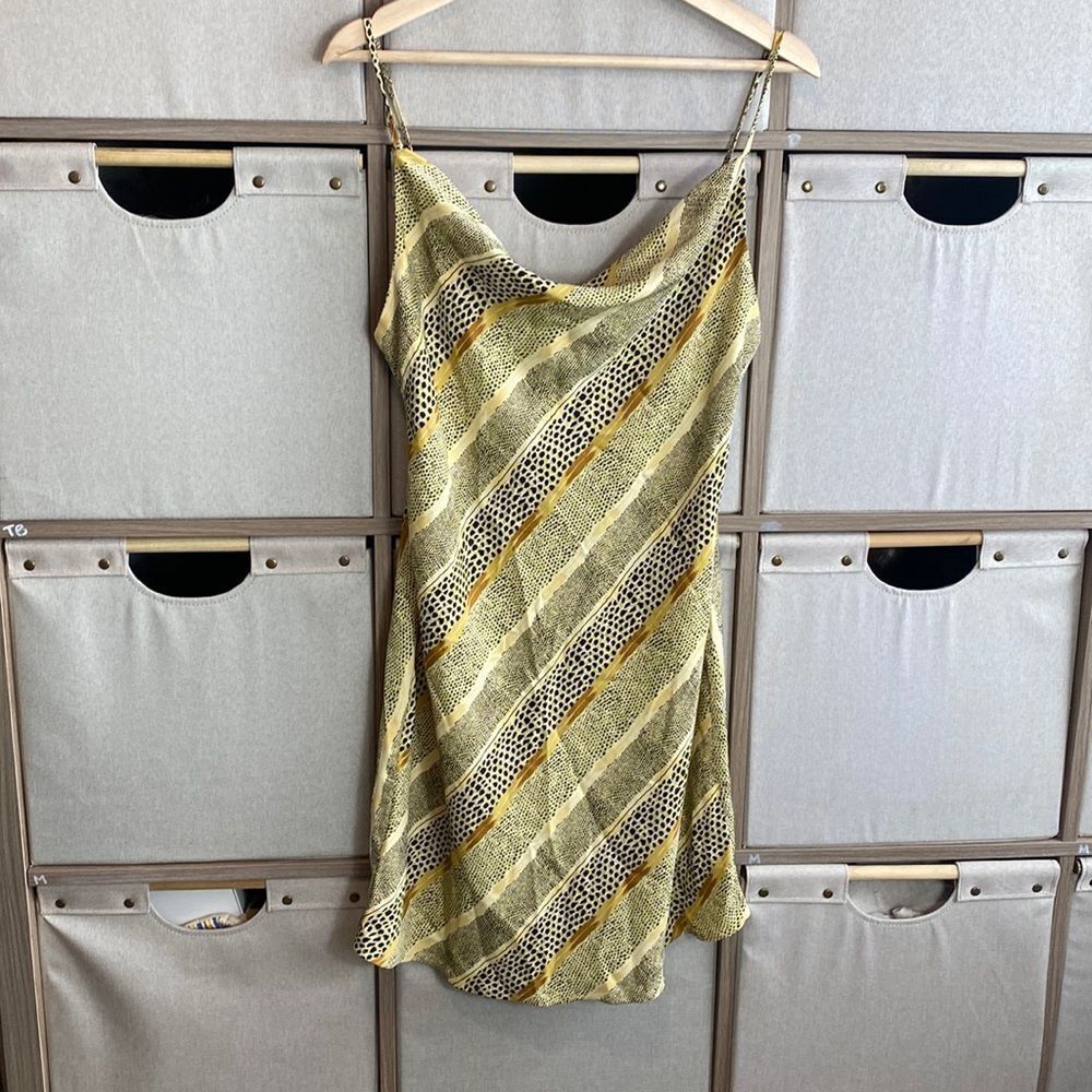 UO Mallory animal Print cowl neck slip dress